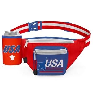 Tipsy Elves Red USA Fanny Pack with Drink Holder